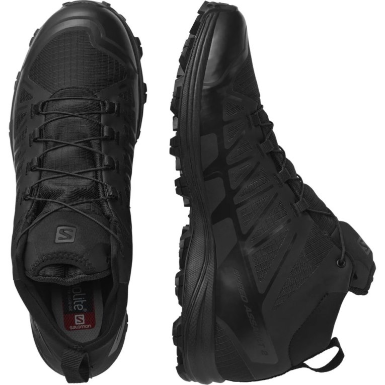 Black Salomon Speed Assault 2 Men's Tactical Boots | PH 28945B